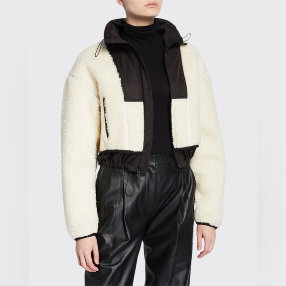 3.1 Phillip Lim Cropped Sherpa Bomber Jacket Size XS